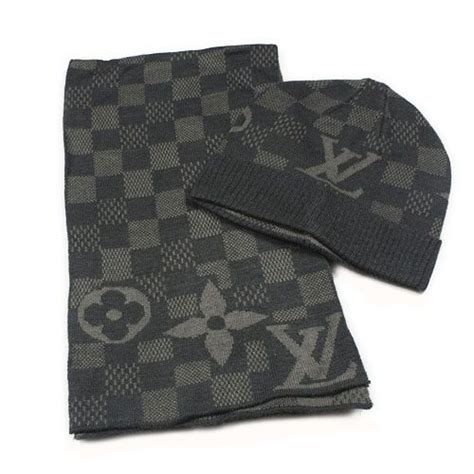 mens louis vuitton hat and scarf set